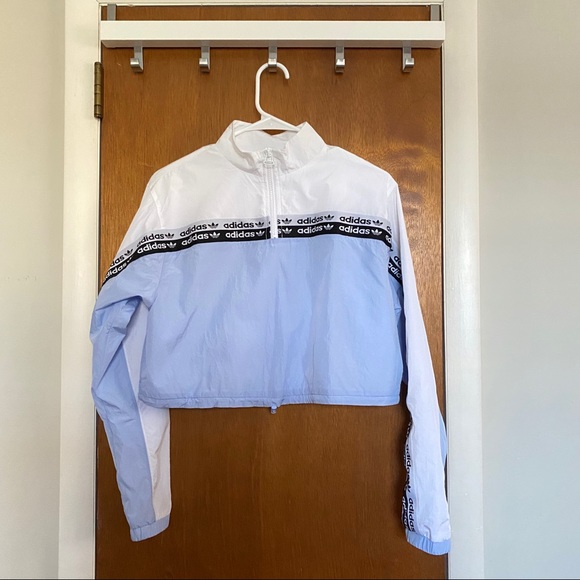 adidas Tops - Adidas baby blue windbreaker cropped
